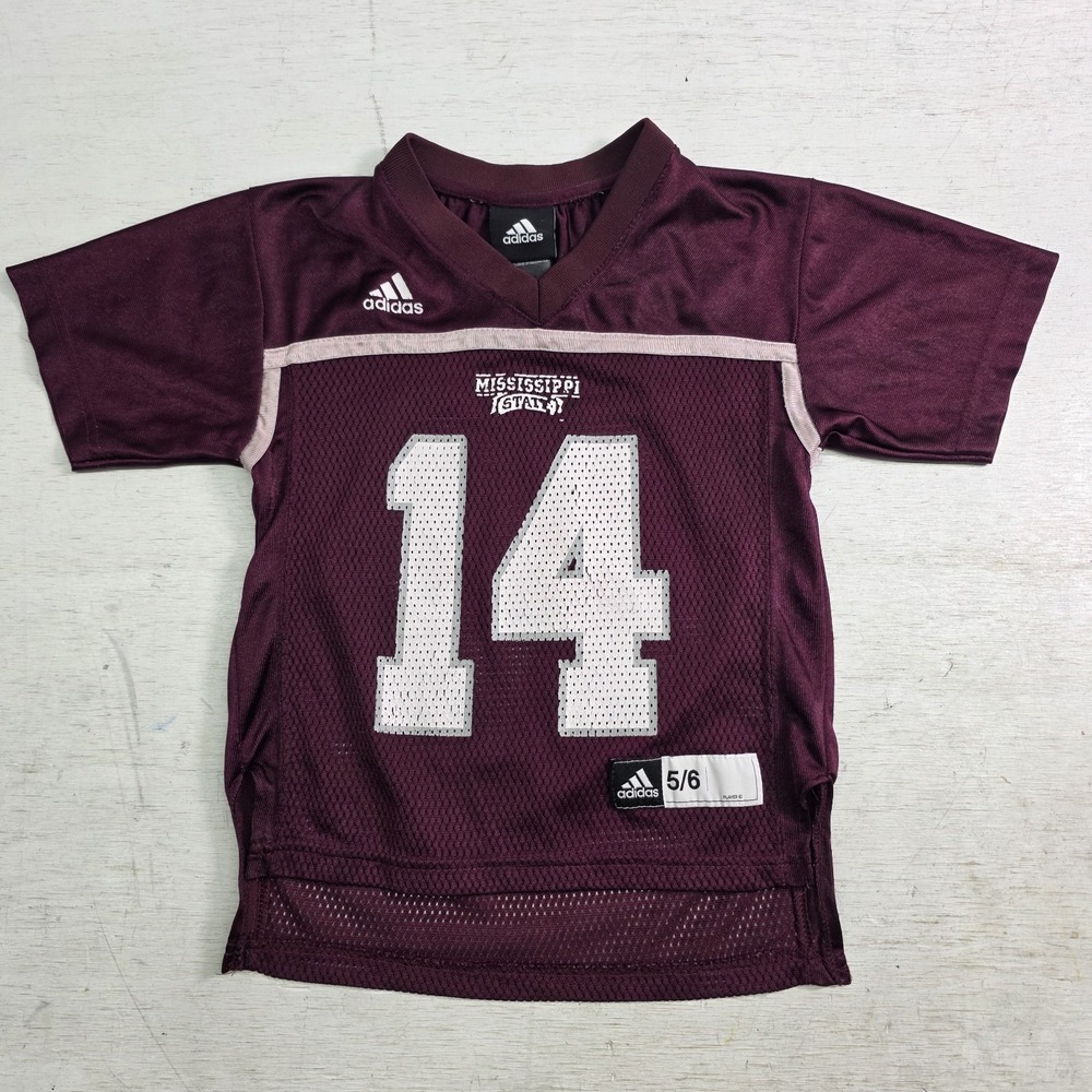 Mississippi State Bulldogs Football Jersey Maroon NCAA Youth Kids Boys Sz M 5/6